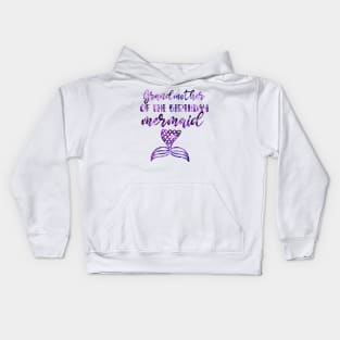 Cute Grandma Mermaid Birthday - Grandmother of The Birthday Mermaid Kids Hoodie